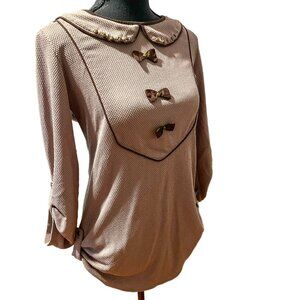 Erdem vintage textured knit top with bows